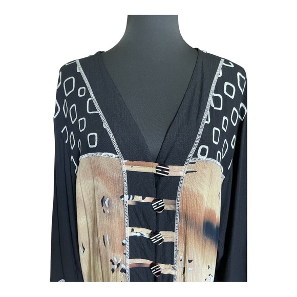 Globetrotter Batik Indonesian Kimono Maxi Dress | Boho | Cover Up | Size Small - Picture 4 of 12